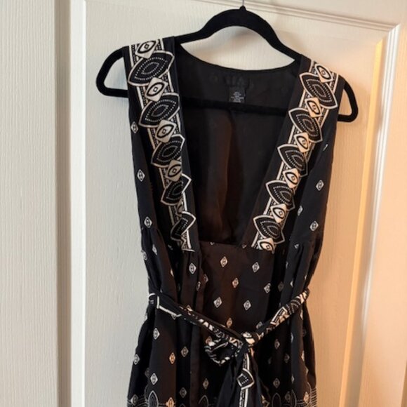 Anna Sui for Target Silk Belted Wrap Black & Cream Dress - XS - Picture 1 of 3